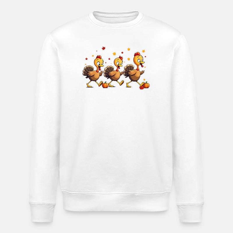Bébé dinde de Thanksgiving - Sweat bio ROLLER Stanley/Stella Unisexe - blanc