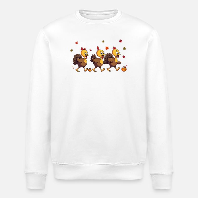 Bébé dinde de Thanksgiving - Sweat bio ROLLER Stanley/Stella Unisexe - blanc