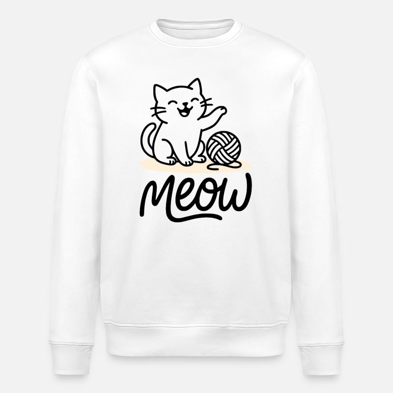 Meow Katze - Stanley/Stella Unisex Bio-Sweatshirt ROLLER - Weiß