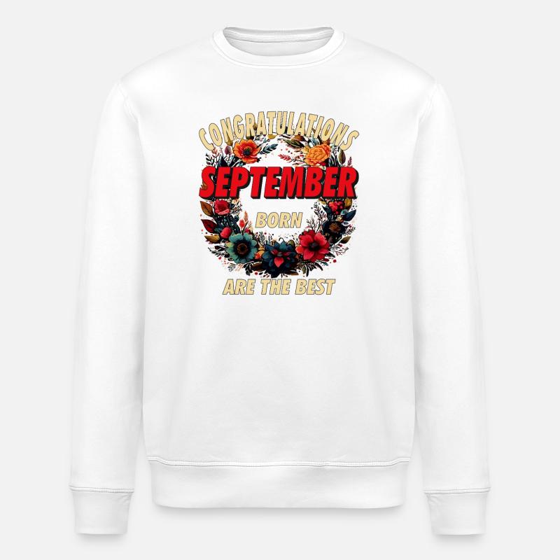 CONGRATULATIONS SEPTEMBER - Stanley/Stella Unisex Bio-Sweatshirt ROLLER - Weiß