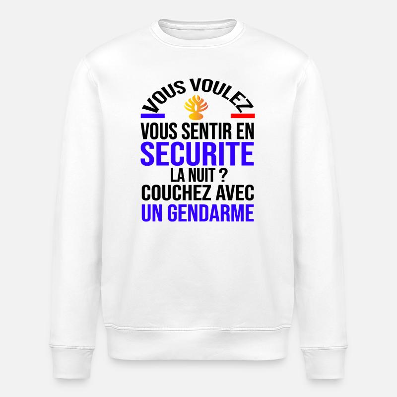 Se sentir en sécurité - Sweat bio ROLLER Stanley/Stella Unisexe - blanc