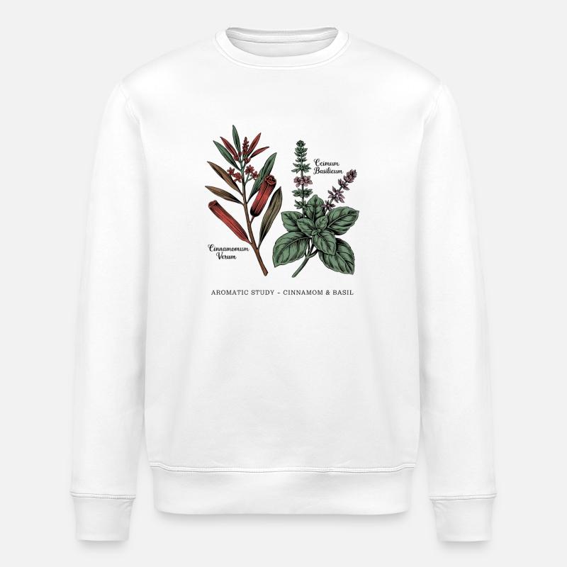 Zimt & Basilikum - Botanik - Stanley/Stella Unisex Bio-Sweatshirt ROLLER - Weiß