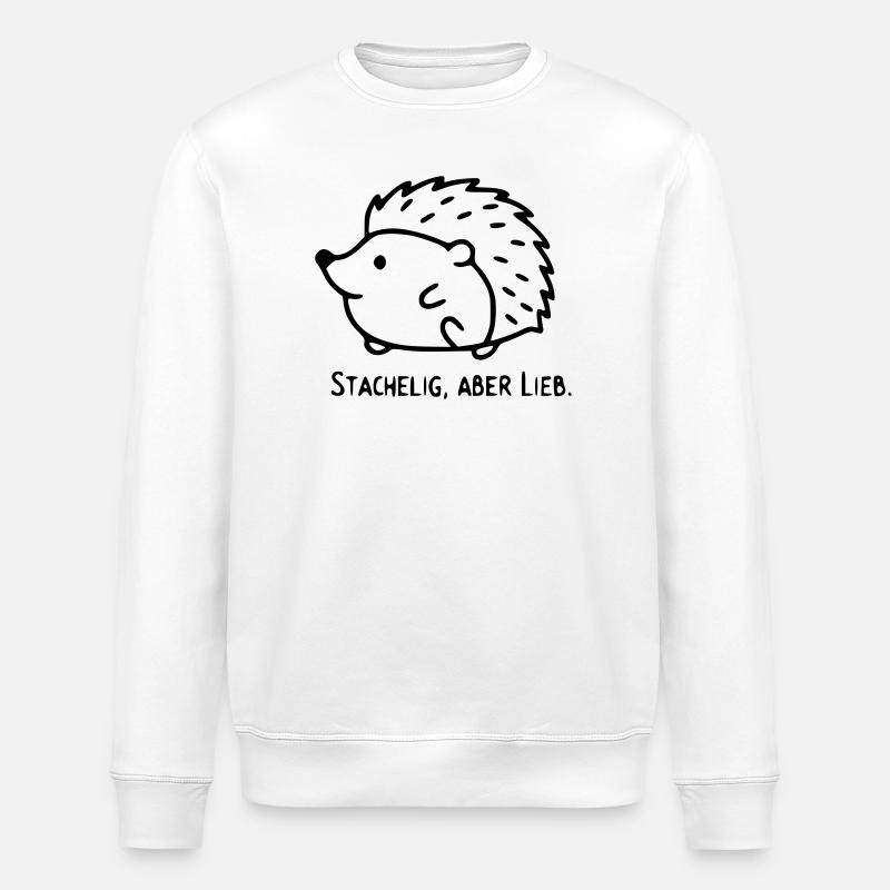 Dicton de hérisson | Piquant, mais doux - Sweat bio ROLLER Stanley/Stella Unisexe - blanc