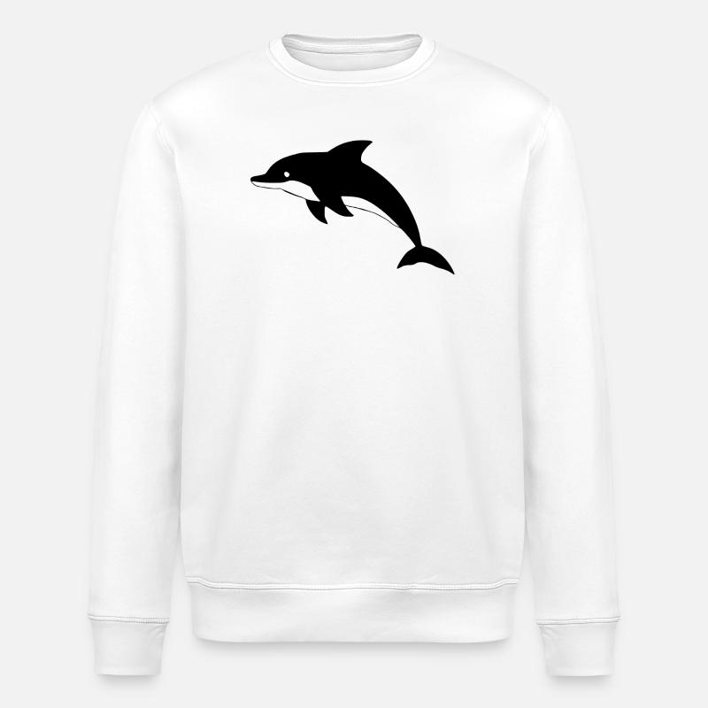 Delfin Delphine T-shirt Geschenk - Stanley/Stella Unisex Bio-Sweatshirt ROLLER - Weiß