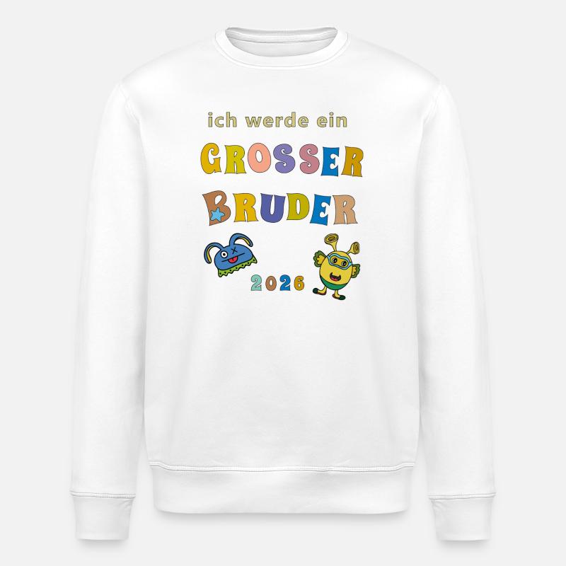 Ich werde großer Bruder 2026 - Stanley/Stella Unisex Bio-Sweatshirt ROLLER - Weiß