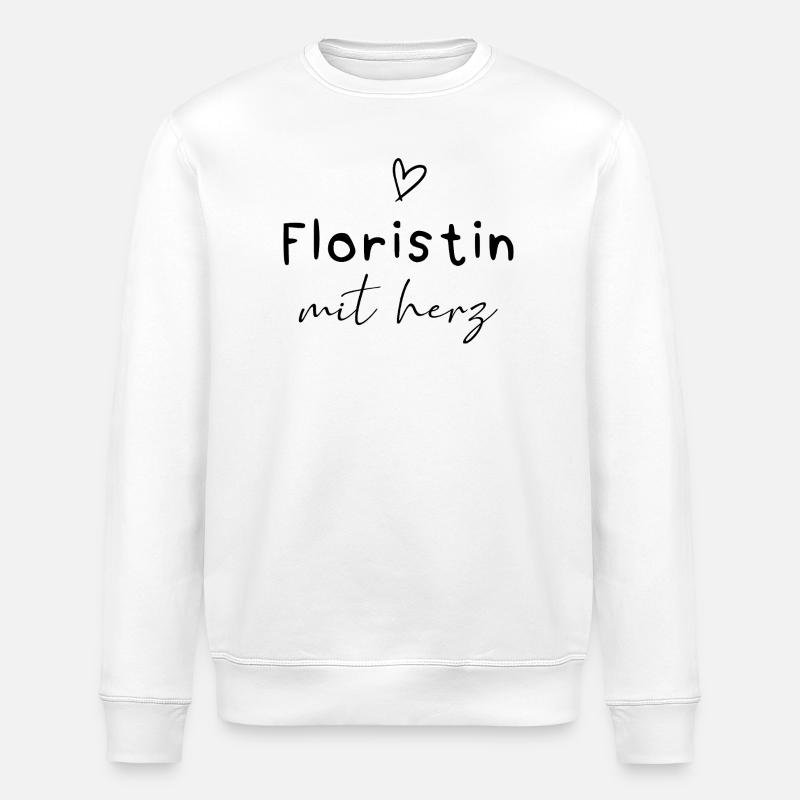 Floristin mit Herz Dankeschön Geschenk - Stanley/Stella Unisex Bio-Sweatshirt ROLLER - Weiß