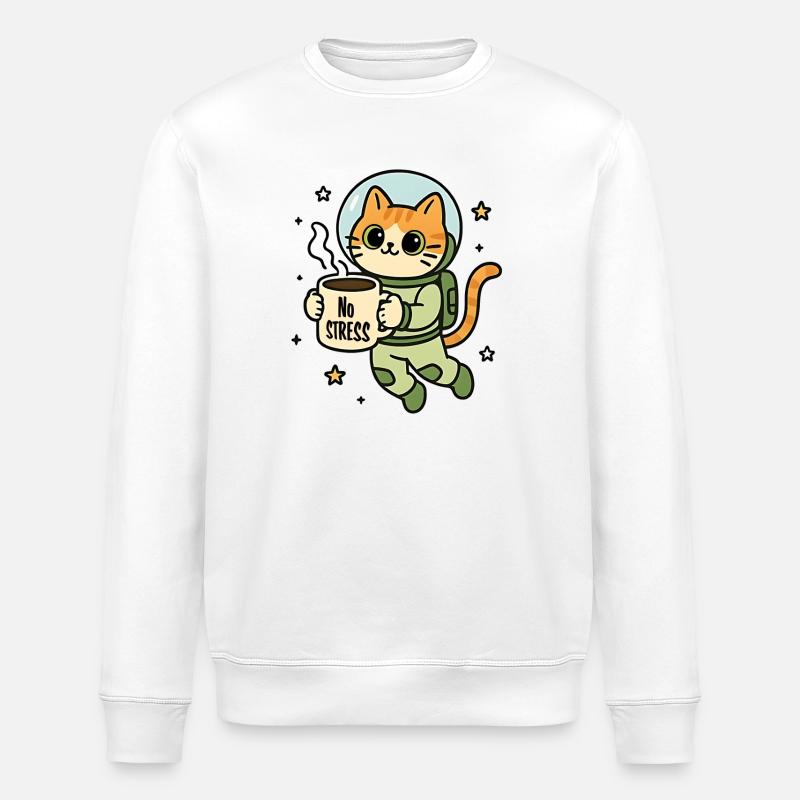 Chat astronaute tasse zen - Sweat bio ROLLER Stanley/Stella Unisexe - blanc