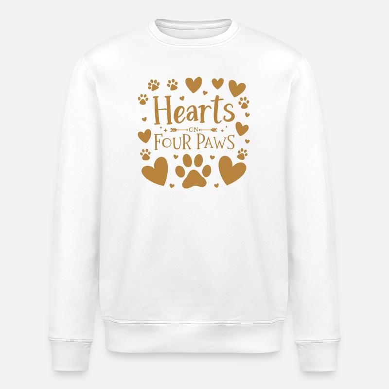 Cœurs sur Quatre Pattes Doré - Sweat bio ROLLER Stanley/Stella Unisexe - blanc
