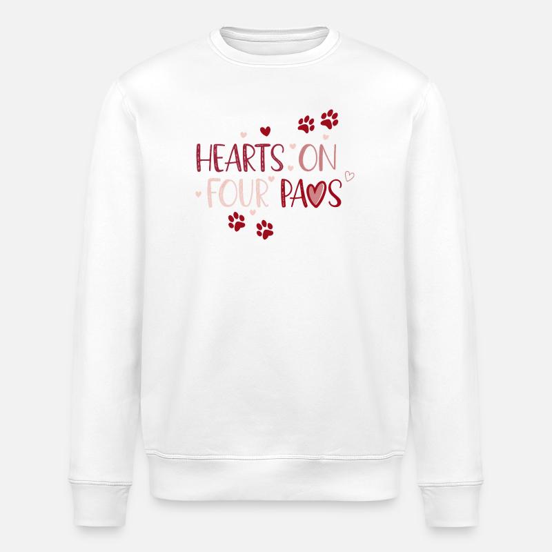 Herzen auf vier Pfoten - Stanley/Stella Unisex Bio-Sweatshirt ROLLER - Weiß