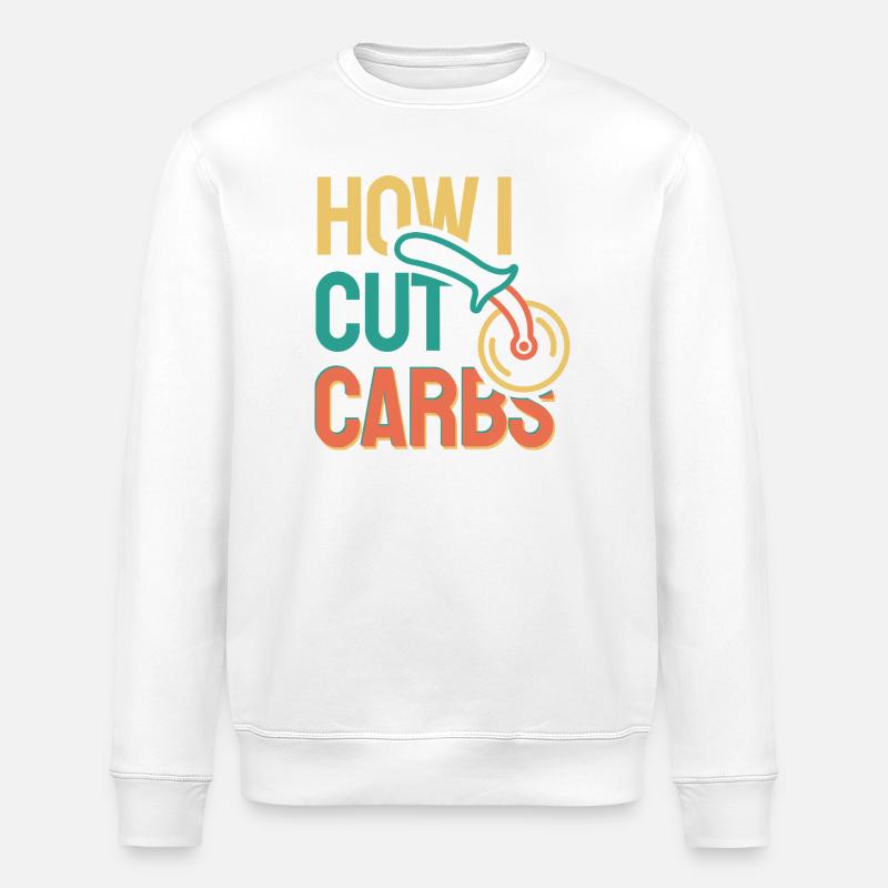 How to Lower Carbs - Stanley/Stella ROLLER Unisex Organic Sweatshirt - white