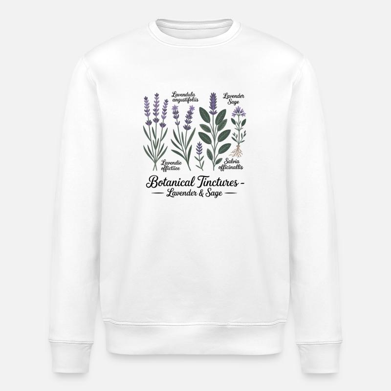 Botanical Tinctures – Lavender & Sage - Stanley/Stella ROLLER Unisex Organic Sweatshirt - white