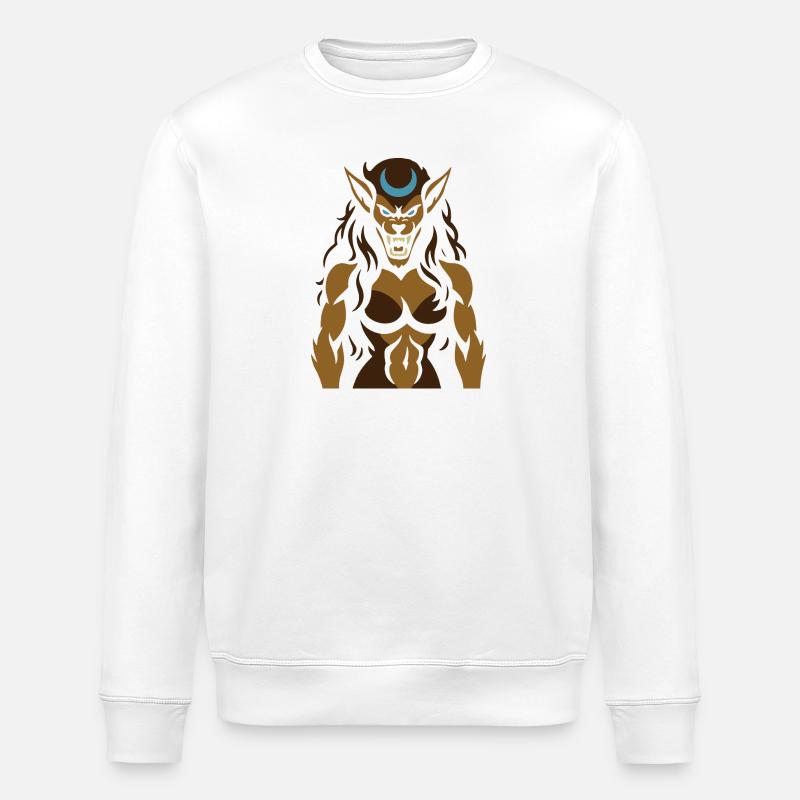 Mondlicht Dämonenkrieger - Stanley/Stella Unisex Bio-Sweatshirt ROLLER - Weiß