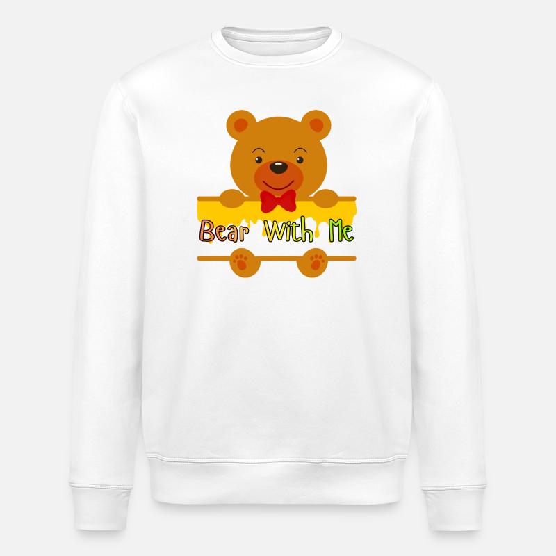 Bär mit mir süßes Teddy-Design - Stanley/Stella Unisex Bio-Sweatshirt ROLLER - Weiß