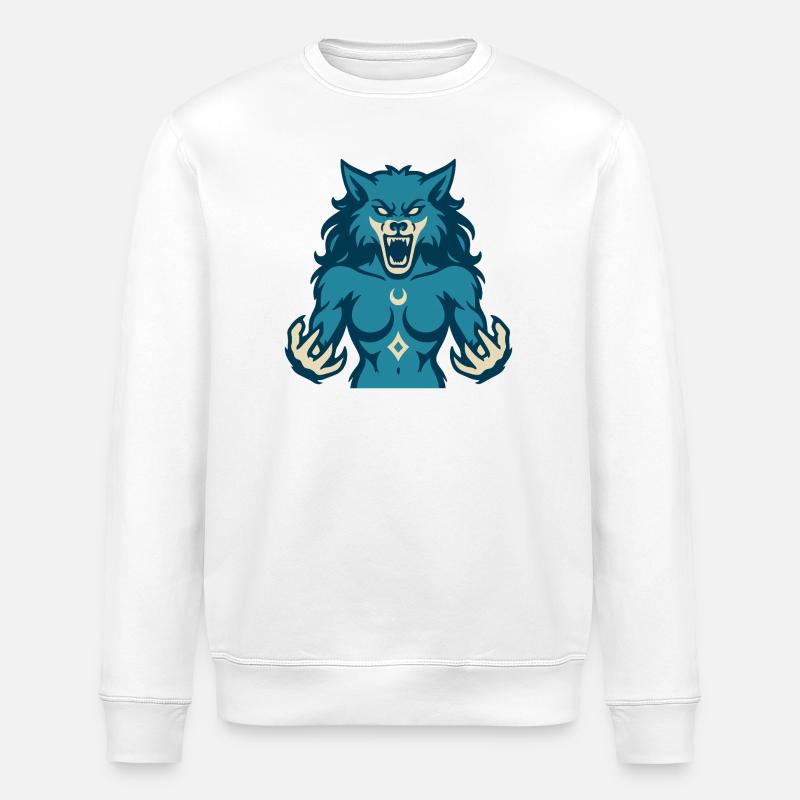 Mondwolf Kraftdesign - Stanley/Stella Unisex Bio-Sweatshirt ROLLER - Weiß