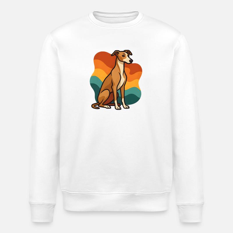 Chien lévrier en Chien Sunset - Sweat bio ROLLER Stanley/Stella Unisexe - blanc