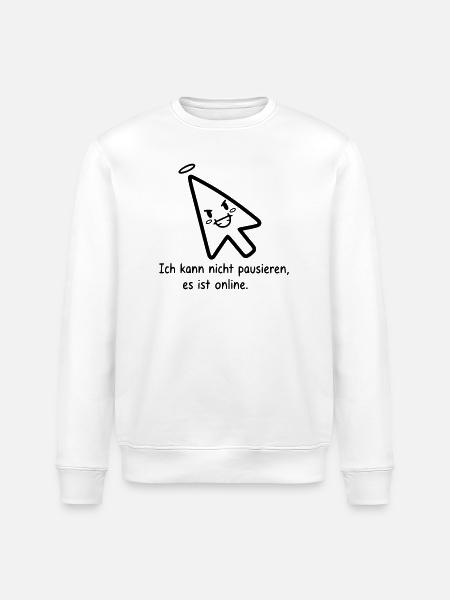 Can't pause | Funny Online Gamer Spruc - Stanley/Stella ROLLER Unisex Organic Sweatshirt - white