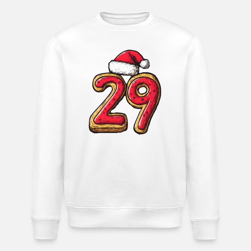 Biscuit de Noël à 29 chiffres - Sweat bio ROLLER Stanley/Stella Unisexe - blanc