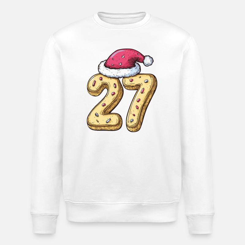 Biscuit de Noël à 27 chiffres - Sweat bio ROLLER Stanley/Stella Unisexe - blanc