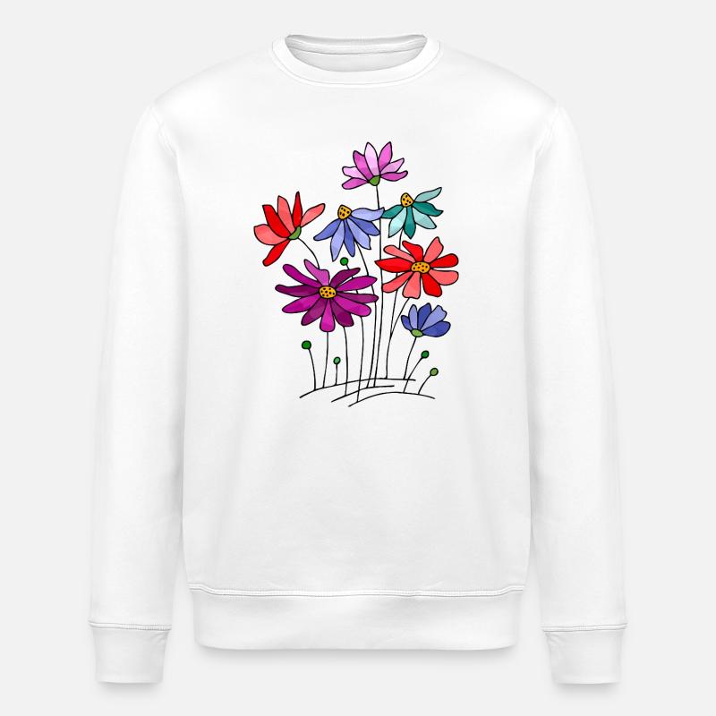 Fleur - Sweat bio ROLLER Stanley/Stella Unisexe - blanc