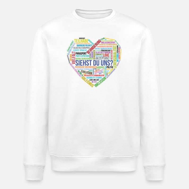 Siehst Du Uns Vielfalt Herz - Stanley/Stella Unisex Bio-Sweatshirt ROLLER - Weiß
