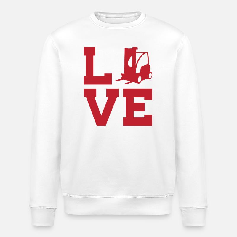 Liebe zum Lager  und Spedition– Gabelstapler - Stanley/Stella Unisex Bio-Sweatshirt ROLLER - Weiß