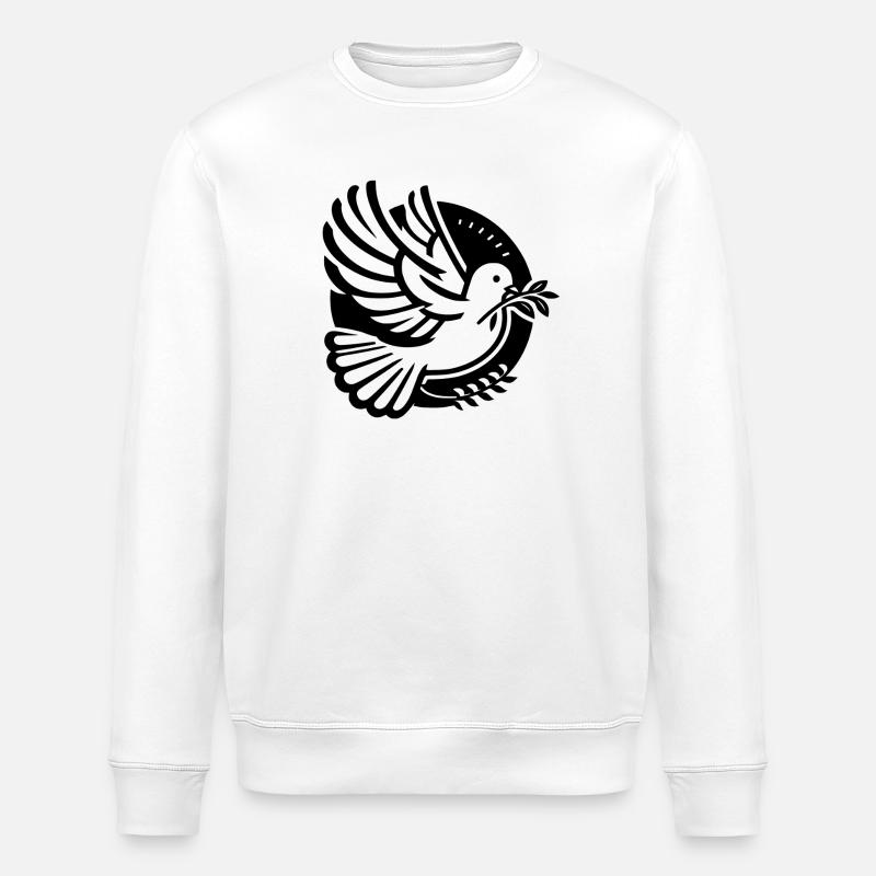 Friedenstaube – Symbol der Hoffnung - Stanley/Stella Unisex Bio-Sweatshirt ROLLER - Weiß