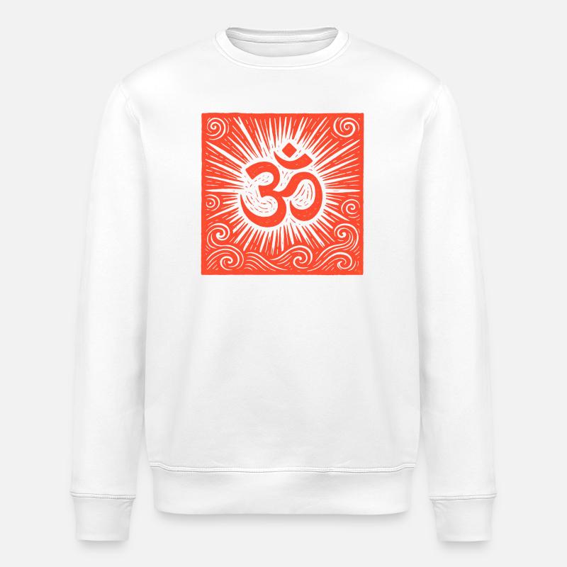 YOGA OM - Stanley/Stella Unisex Bio-Sweatshirt ROLLER - Weiß