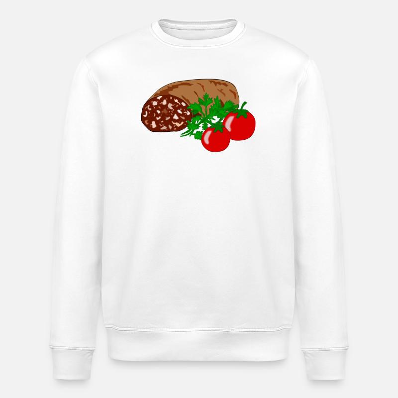 Black pudding with tomato - Stanley/Stella ROLLER Unisex Organic Sweatshirt - white