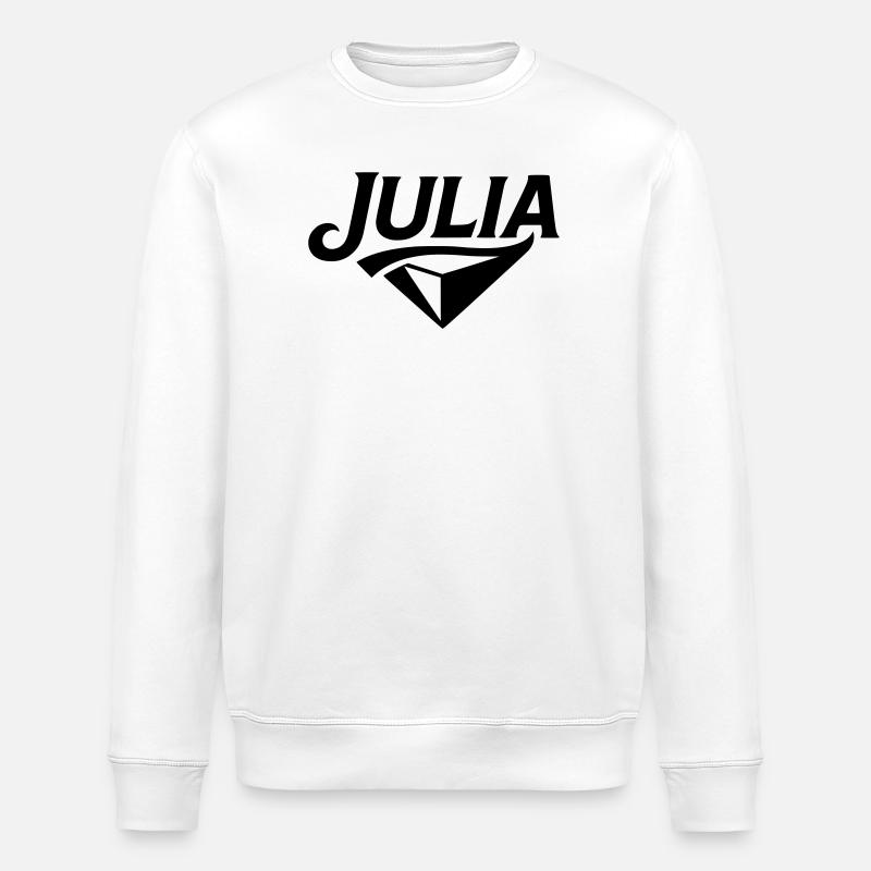 Julia -  Namendesign - Stanley/Stella Unisex Bio-Sweatshirt ROLLER - Weiß
