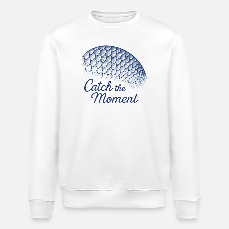 Attrapez le moment Écailles de poisson - Sweat bio ROLLER Stanley/Stella Unisexe - blanc