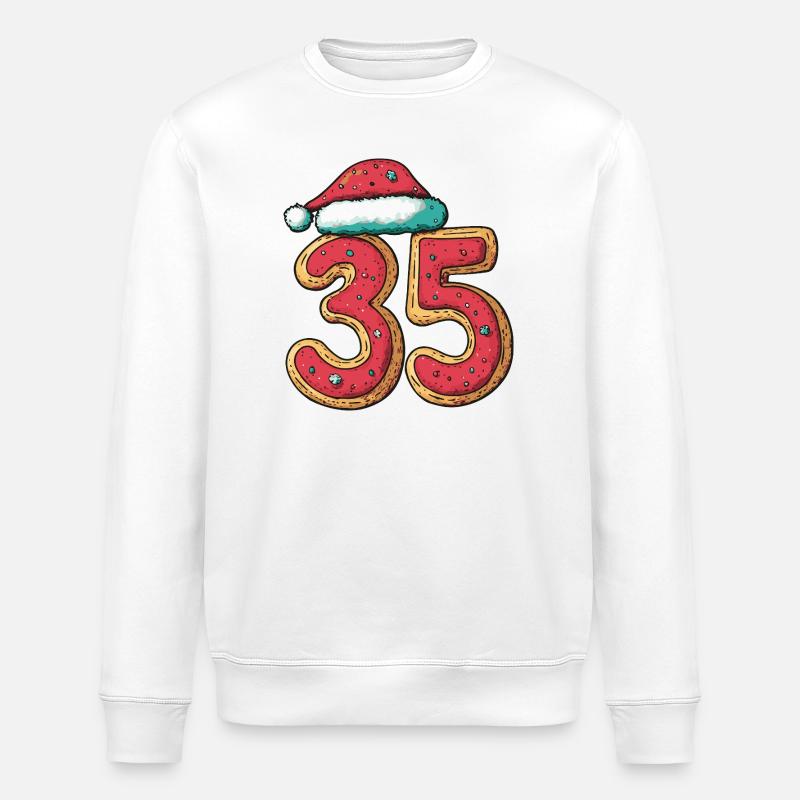 Biscuit de Noël à 35 chiffres - Sweat bio ROLLER Stanley/Stella Unisexe - blanc