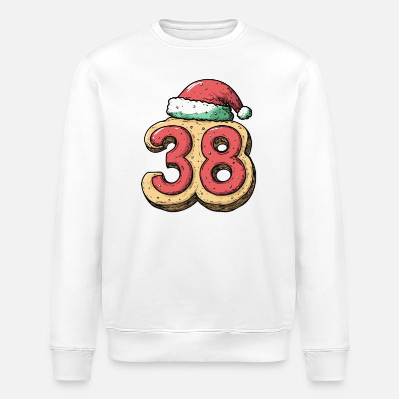 38 Numéro Biscuit Noël - Sweat bio ROLLER Stanley/Stella Unisexe - blanc