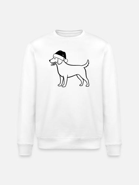 Weihnachts-Hund Cartoon Illustration - Stanley/Stella Unisex Bio-Sweatshirt ROLLER - Weiß