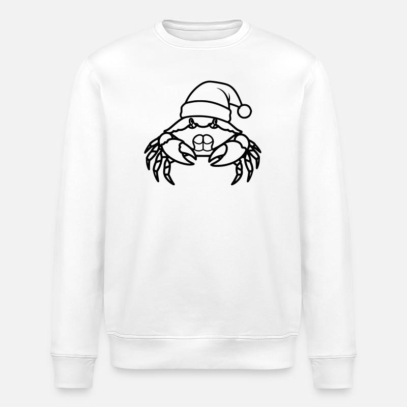 Weihnachtskrabbe Cartoon Illustration - Stanley/Stella Unisex Bio-Sweatshirt ROLLER - Weiß
