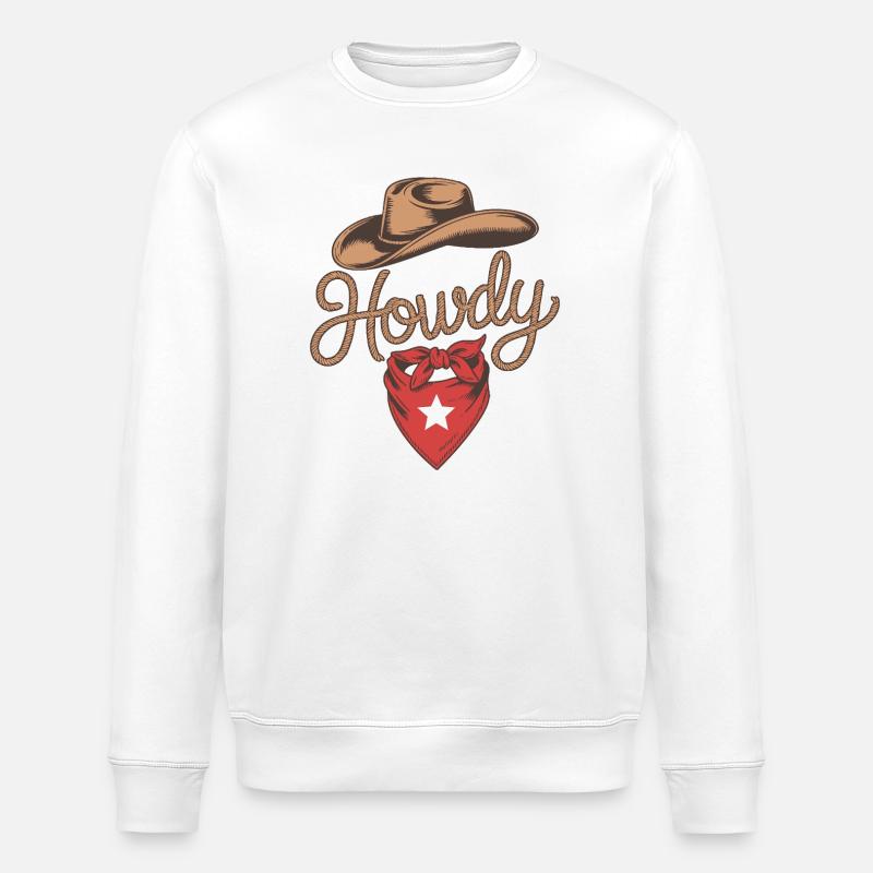 Howdy Cowboy - Western Rope Design - Stanley/Stella Unisex Bio-Sweatshirt ROLLER - Weiß