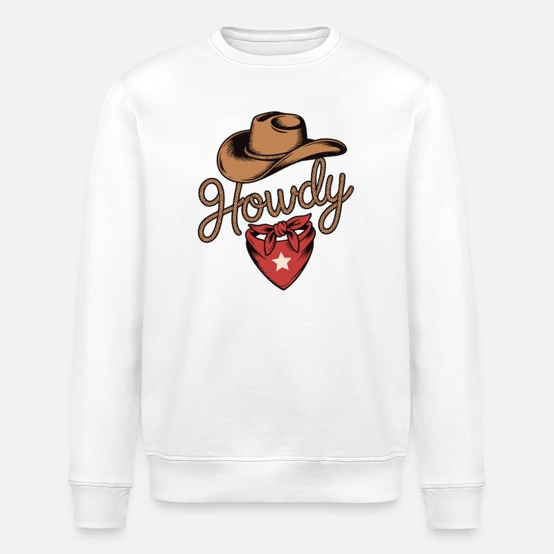Howdy Cowboy - Western Rope Design - Stanley/Stella Unisex Bio-Sweatshirt ROLLER - Weiß