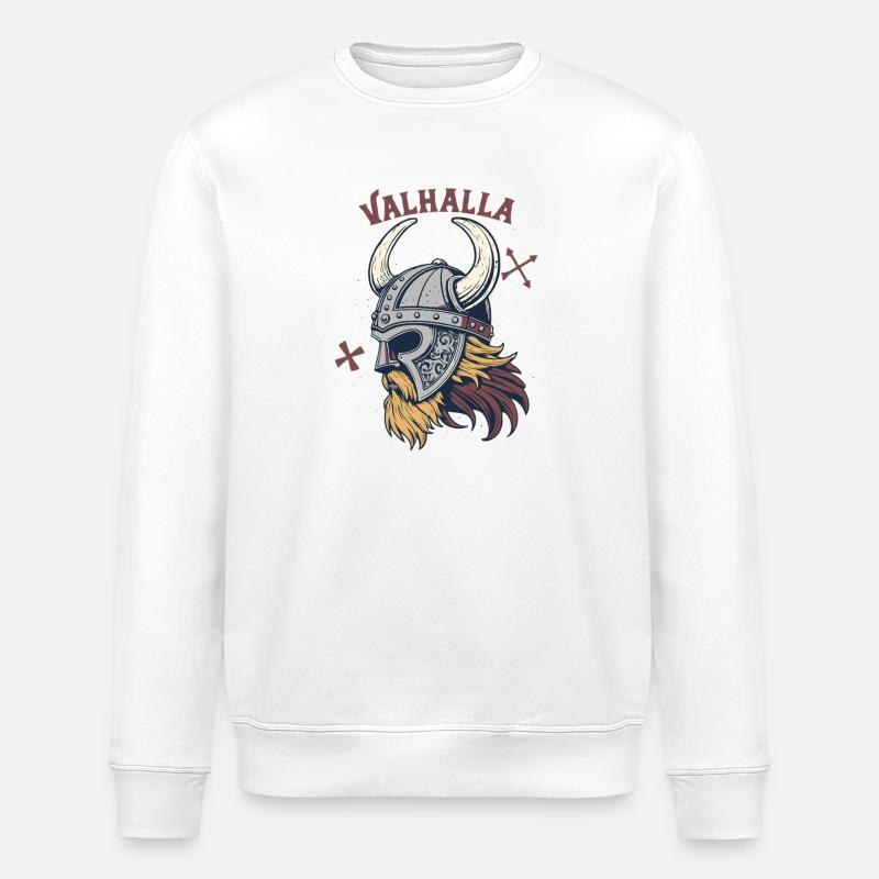 Stolzer Valhalla Viking Helm - Stanley/Stella Unisex Bio-Sweatshirt ROLLER - Weiß