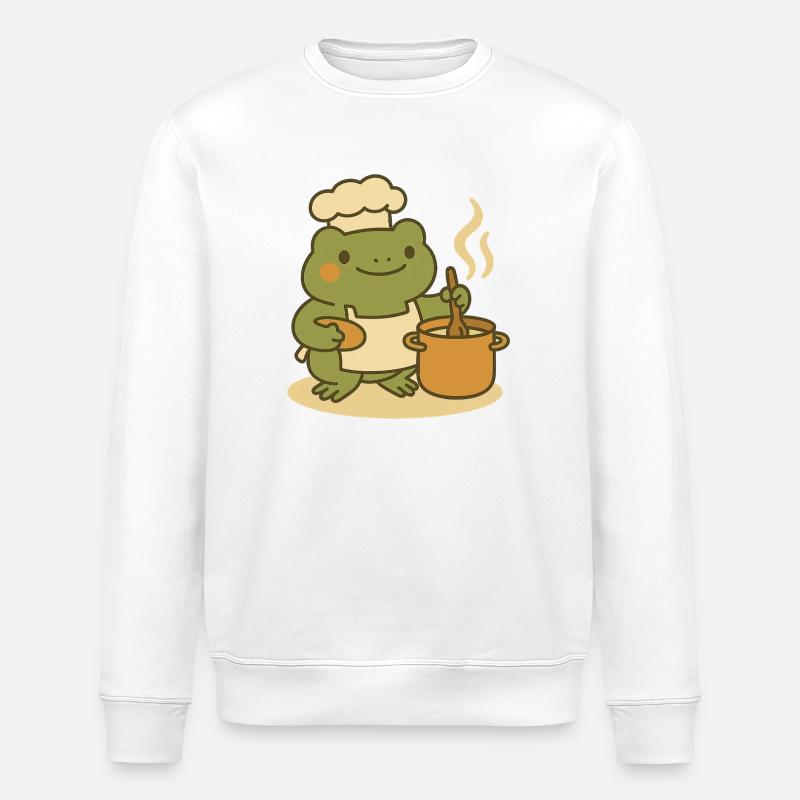 Kochender Frosch – Cozy Kitchen Frog - Stanley/Stella Unisex Bio-Sweatshirt ROLLER - Weiß