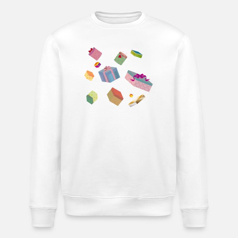 Bunte Geschenkboxen – festlich verpackte Geschenke - Stanley/Stella Unisex Bio-Sweatshirt ROLLER - Weiß