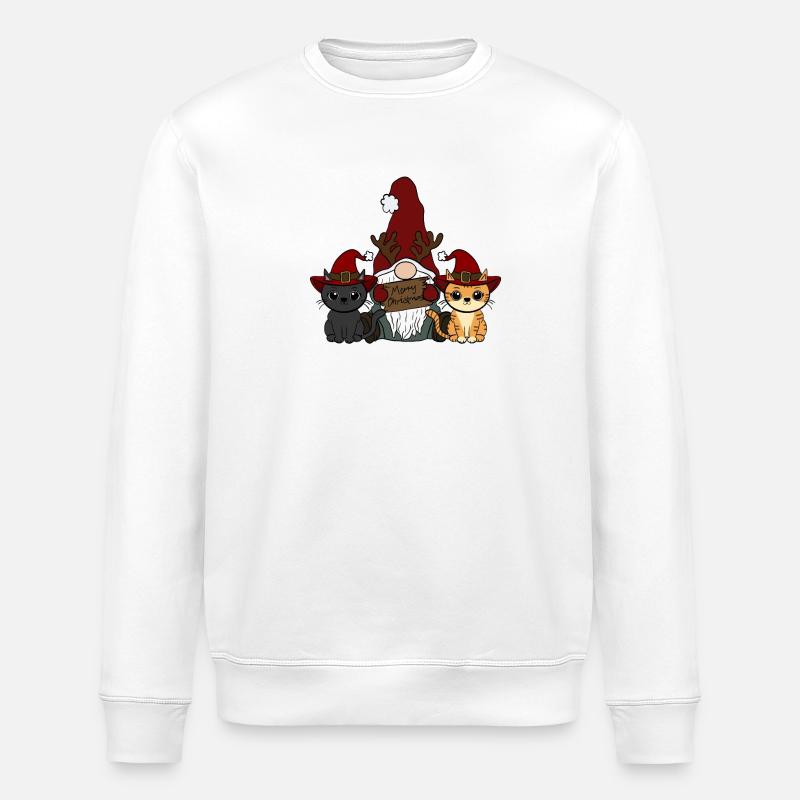 Katzen Wichtel  - Stanley/Stella Unisex Bio-Sweatshirt ROLLER - Weiß