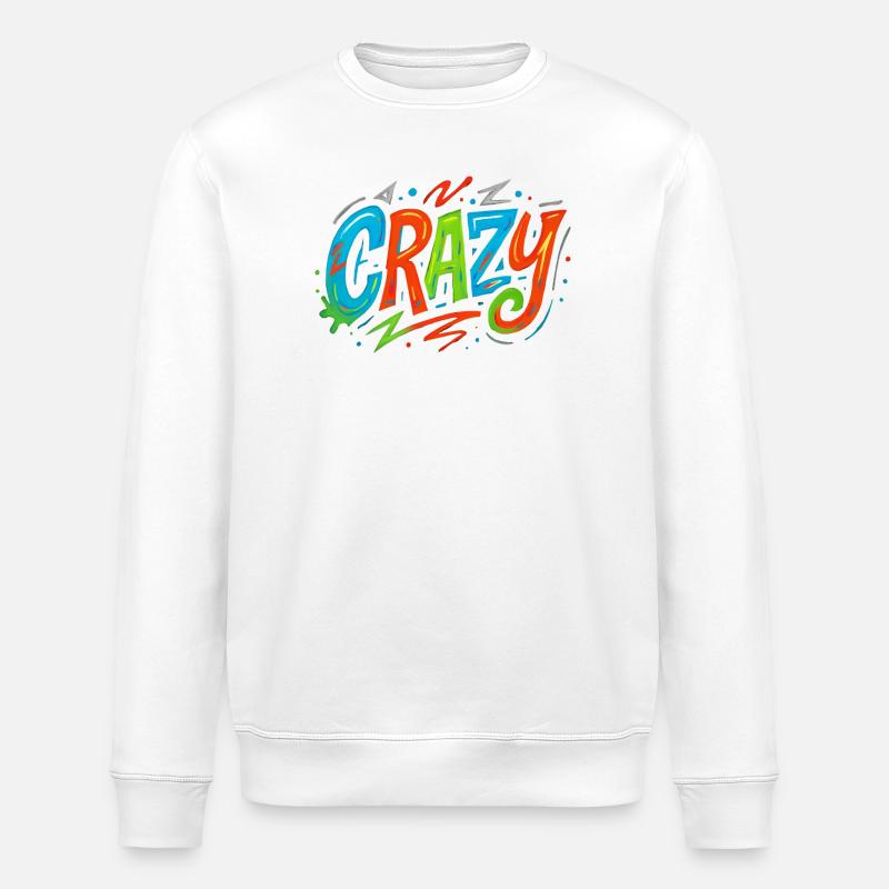 Graffiti Crazy Farbexplosion - Stanley/Stella Unisex Bio-Sweatshirt ROLLER - Weiß