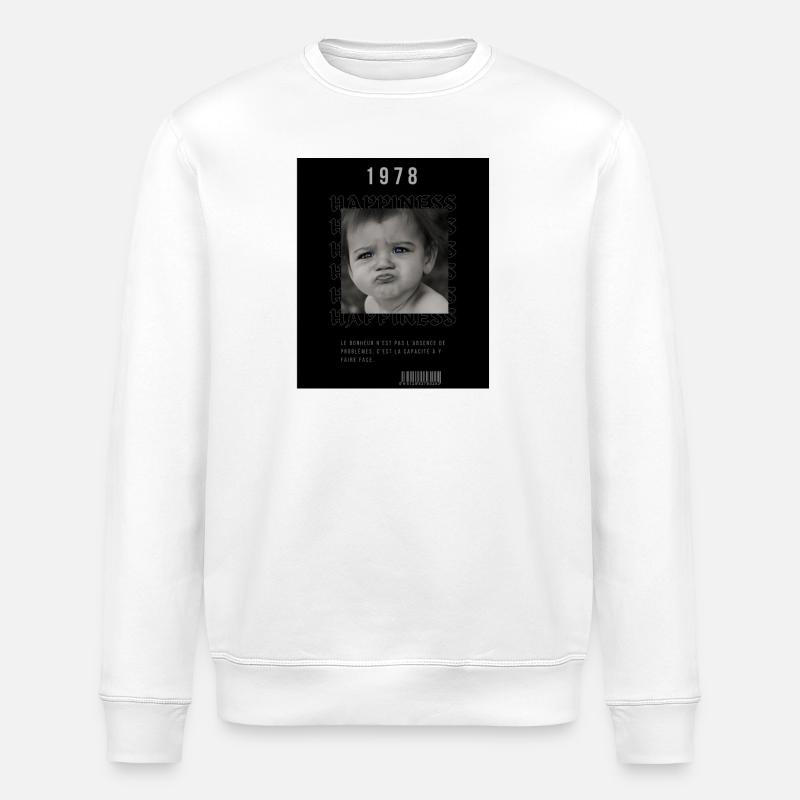 Babykopfhalter in Schwarz-Weiß - Stanley/Stella Unisex Bio-Sweatshirt ROLLER - Weiß