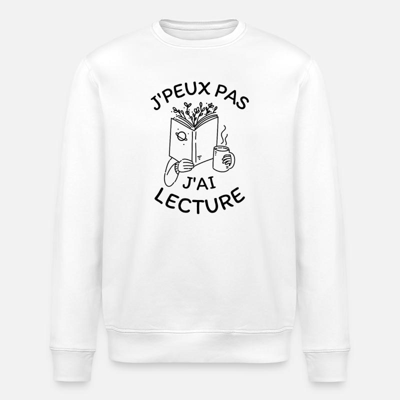 I can't I read it - Stanley/Stella ROLLER Unisex Organic Sweatshirt - white