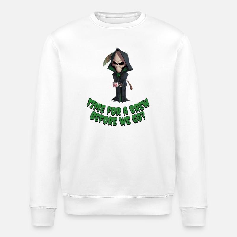 Sensenmann Kaffee Humor T-Shirt - Stanley/Stella Unisex Bio-Sweatshirt ROLLER - Weiß