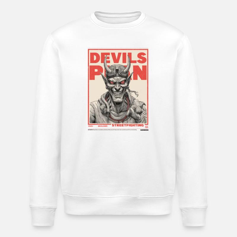 Devil's Plan - Stanley/Stella ROLLER Unisex Organic Sweatshirt - white