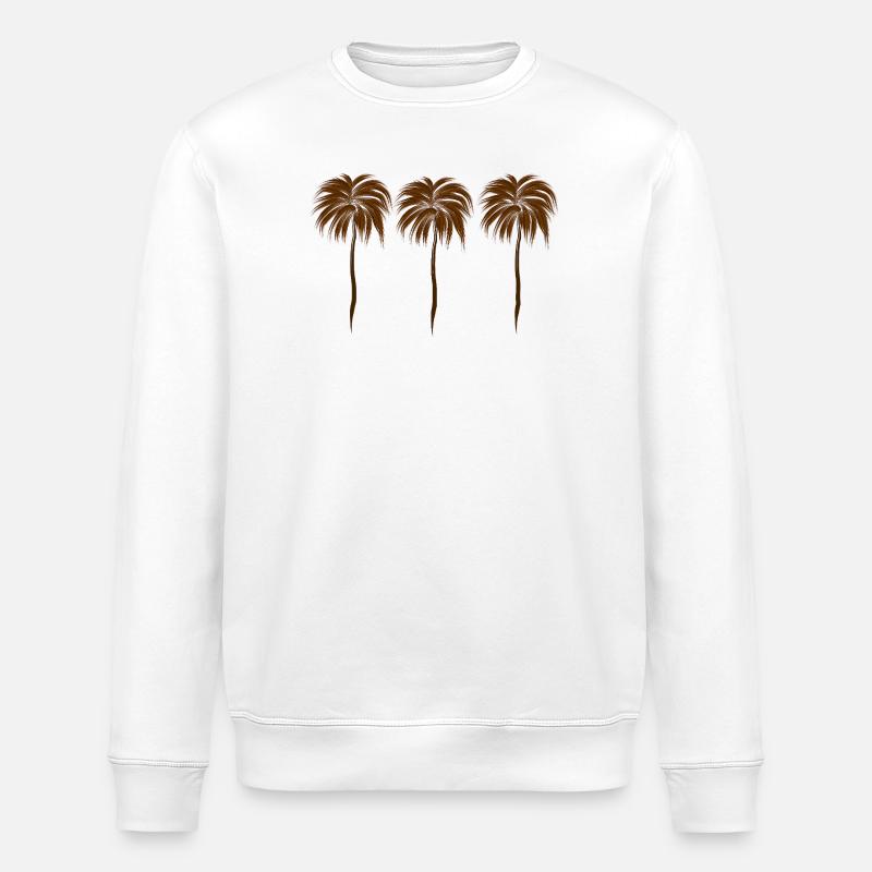 Three Palm Trees - Stanley/Stella ROLLER Unisex Organic Sweatshirt - white