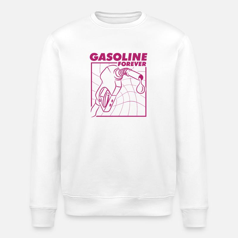 Gasoline Forever Klassisches Autofan Design - Stanley/Stella Unisex Bio-Sweatshirt ROLLER - Weiß