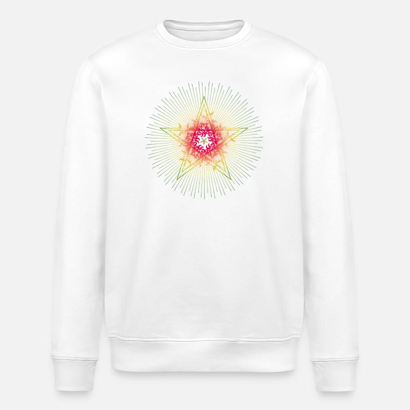 Leuchtender Weihnachtsstern in Mandala-Optik - Stanley/Stella Unisex Bio-Sweatshirt ROLLER - Weiß