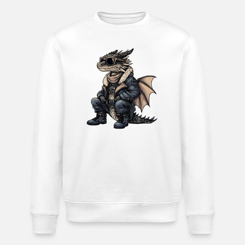 Drache Cool Winter - Stanley/Stella Unisex Bio-Sweatshirt ROLLER - Weiß