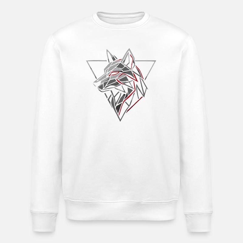 Alpha Spirit Geometric Wolf T-Shirt - Stanley/Stella Unisex Bio-Sweatshirt ROLLER - Weiß